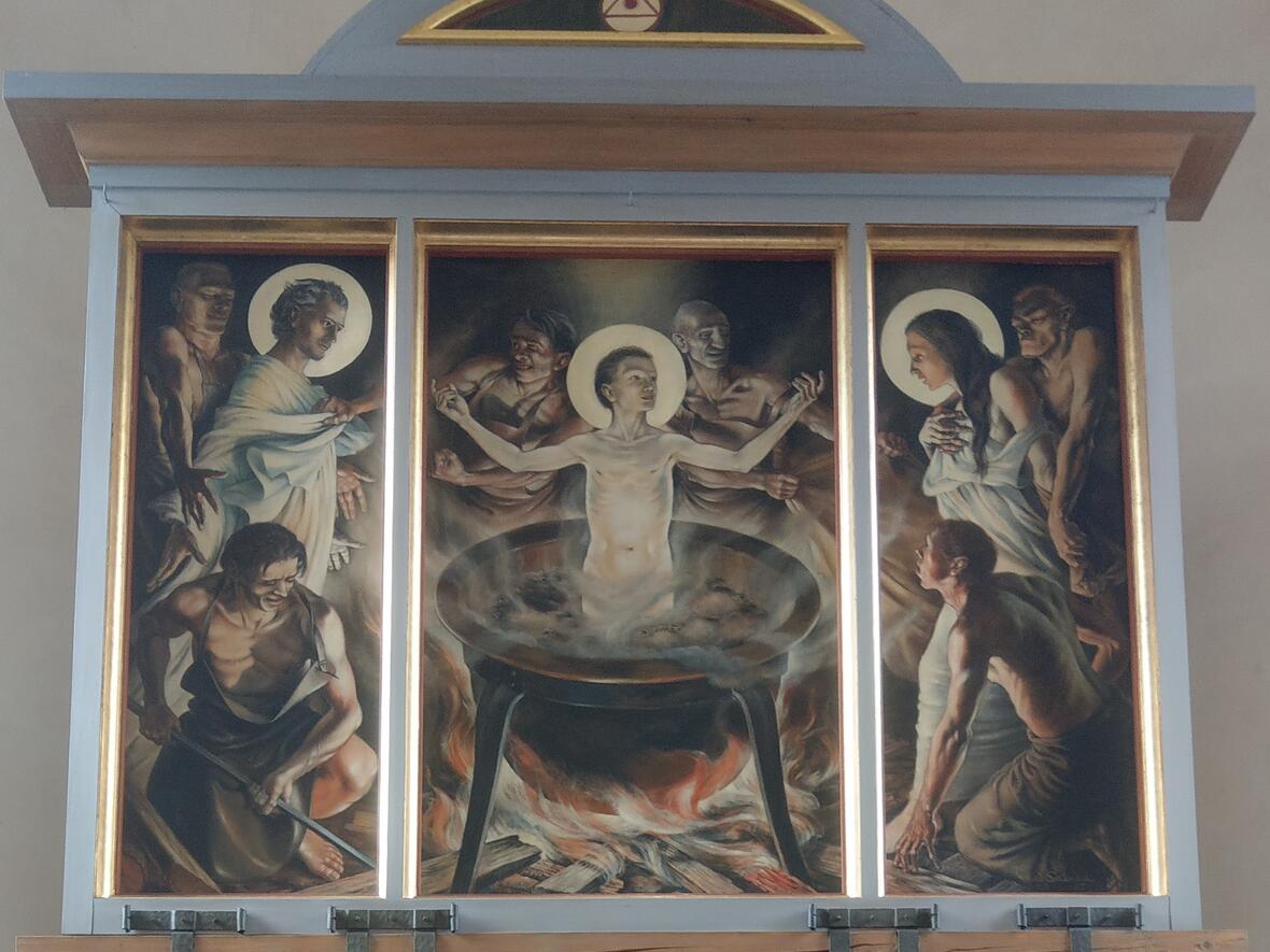 Kirchenpatron St. Vitus Hochaltar der Pfarrkirche St. Vitus Glött