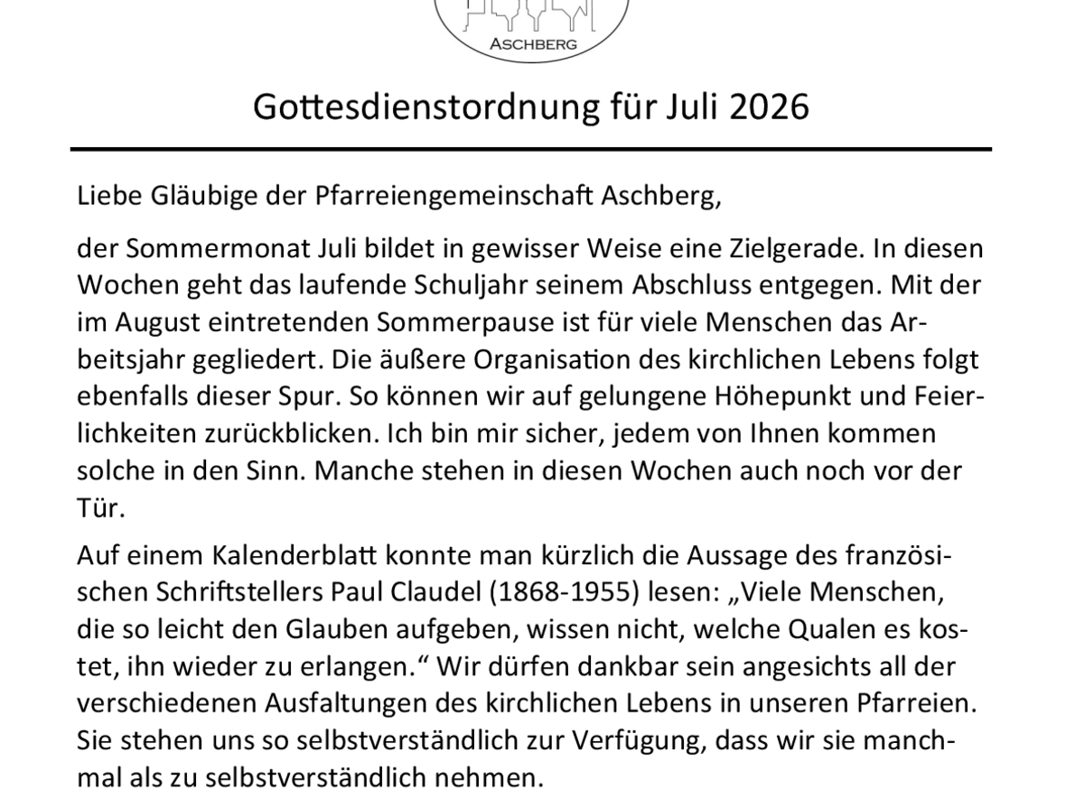 Monatsübersicht